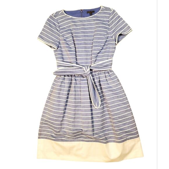 Brooks Brothers Striped Cotton Dobby Dress Size 6 - Picture 1 of 4